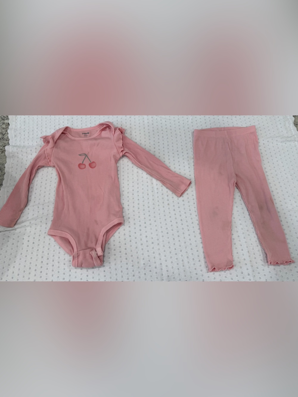 Cherry Ribbed Set